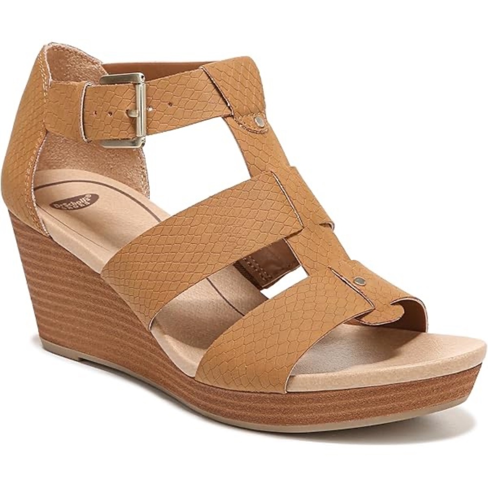 Dr. Scholl's Tan Wedge Sandals
